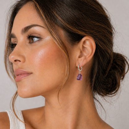 Small Hoop Earring (Amethyst)