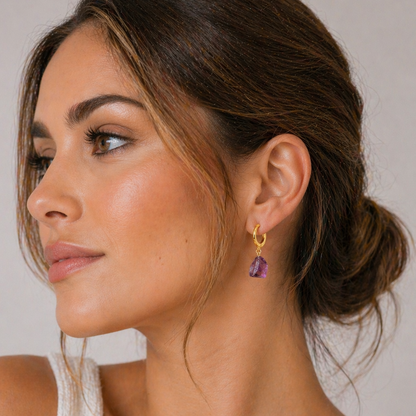 Small Hoop Earring (Amethyst)