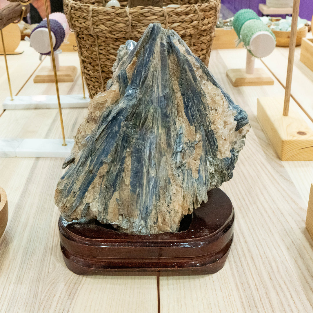 Blue Kyanite (Wooden Base)