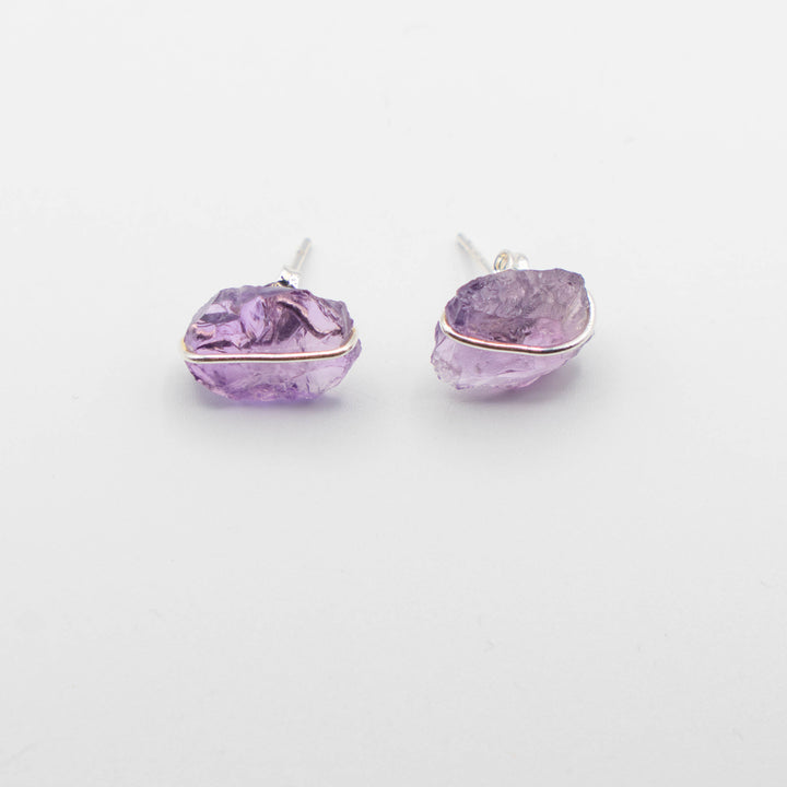 Hug Earring Silver (Amethyst)