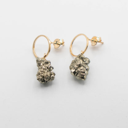 Small Circle Earring Gold (Pyrite)