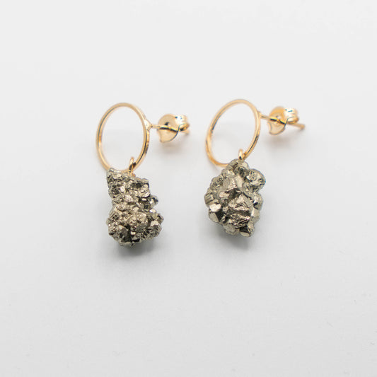 Small Circle Earring Gold (Pyrite)
