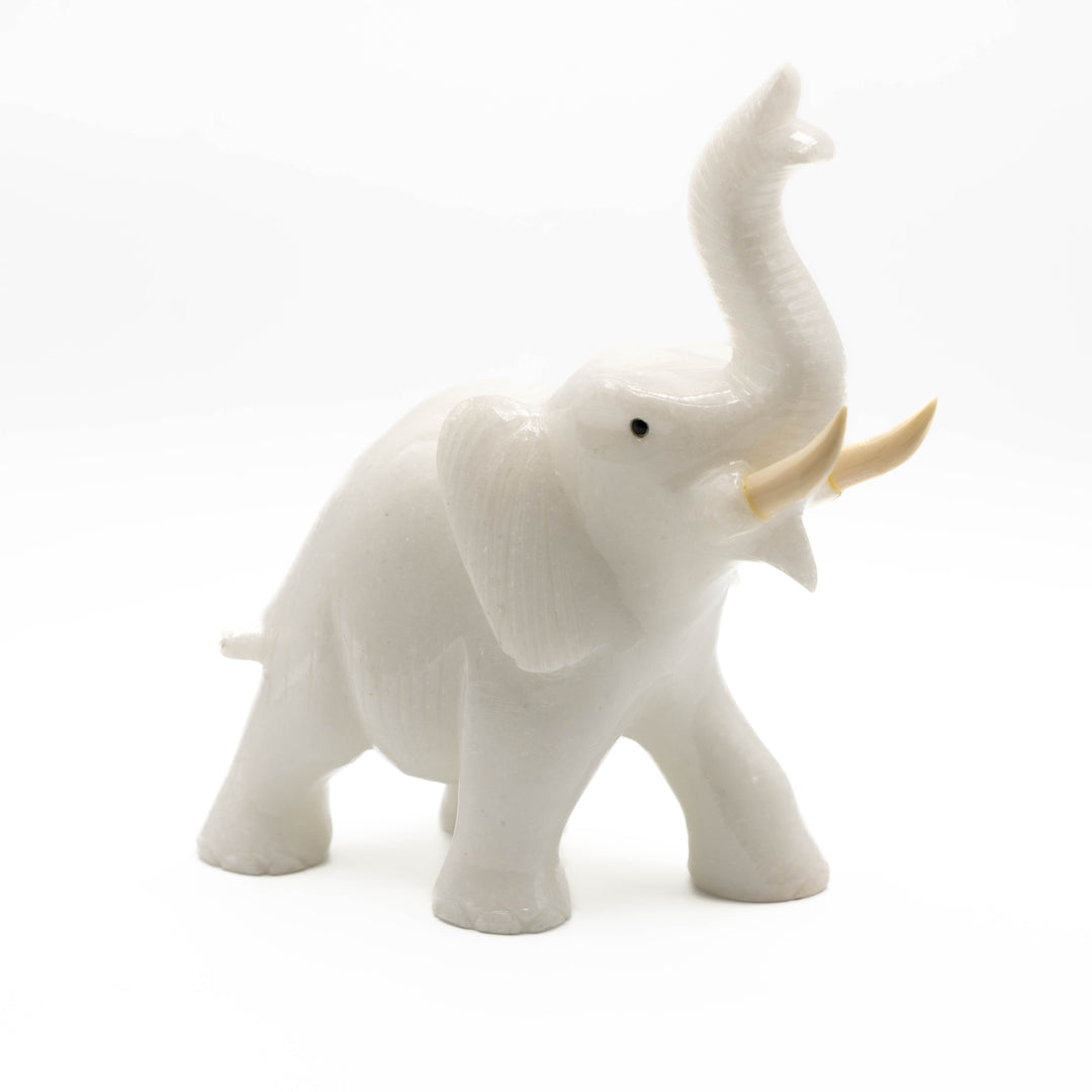 White Calcite Elephant