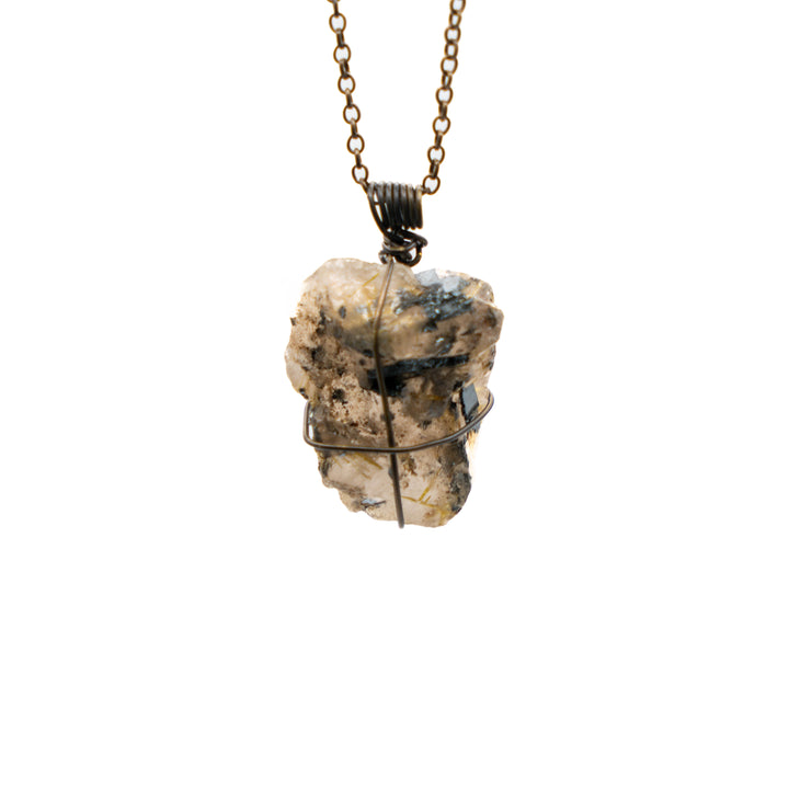 Gold Rutilated Quartz Necklace