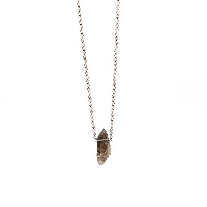 Smoky Quartz - Large width Chain (Long Necklace)