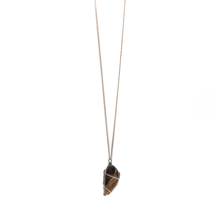 Smoky Quartz - Small Width Chain (Long Necklace)