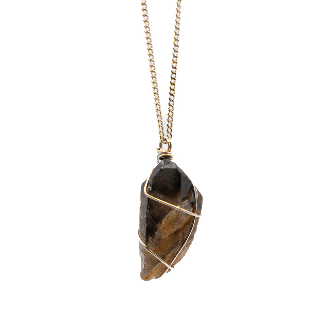 Smoky Quartz - Small Width Chain (Long Necklace)