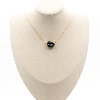 Black Tourmaline (Hug Gold Necklace)