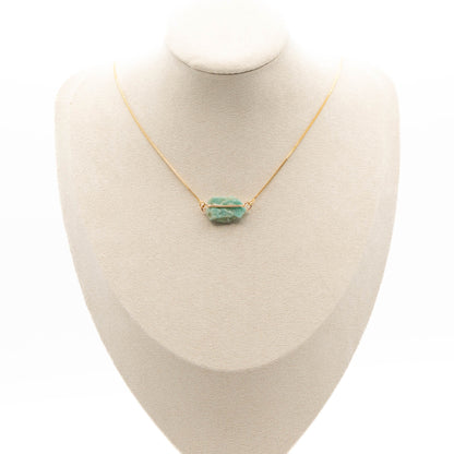 Amazonite (Hug Gold Necklace)