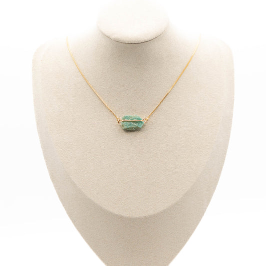 Amazonite (Hug Gold Necklace)