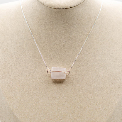 Selenite (Hug Silver Necklace)