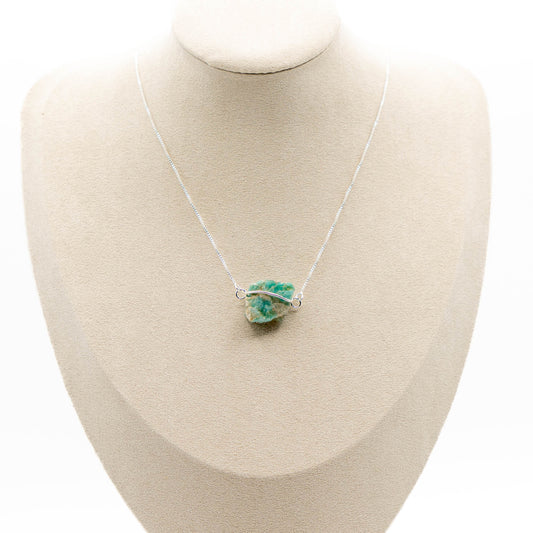 Amazonite (Hug Silver Necklace)