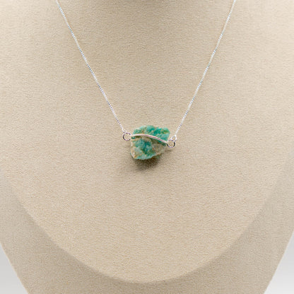 Amazonite (Hug Silver Necklace)