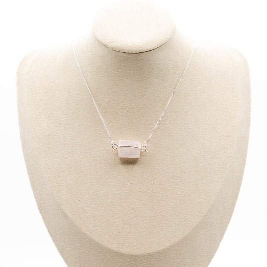 Selenite (Hug Silver Necklace)