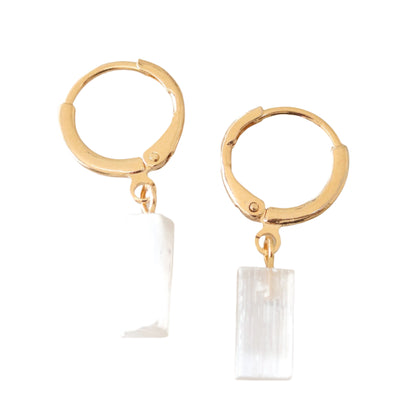 Small Circle Earring (Selenite)