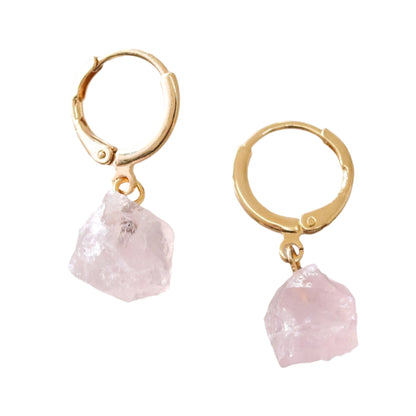 Small Circle Earring (Rose Quartz)