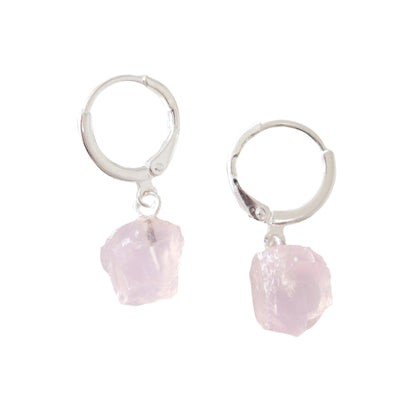 Small Circle Earring (Rose Quartz)