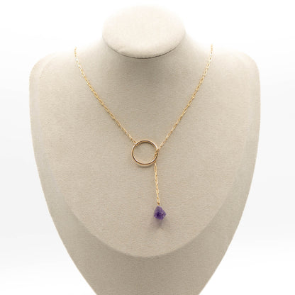 Amethyst (Long Gold Necklace)