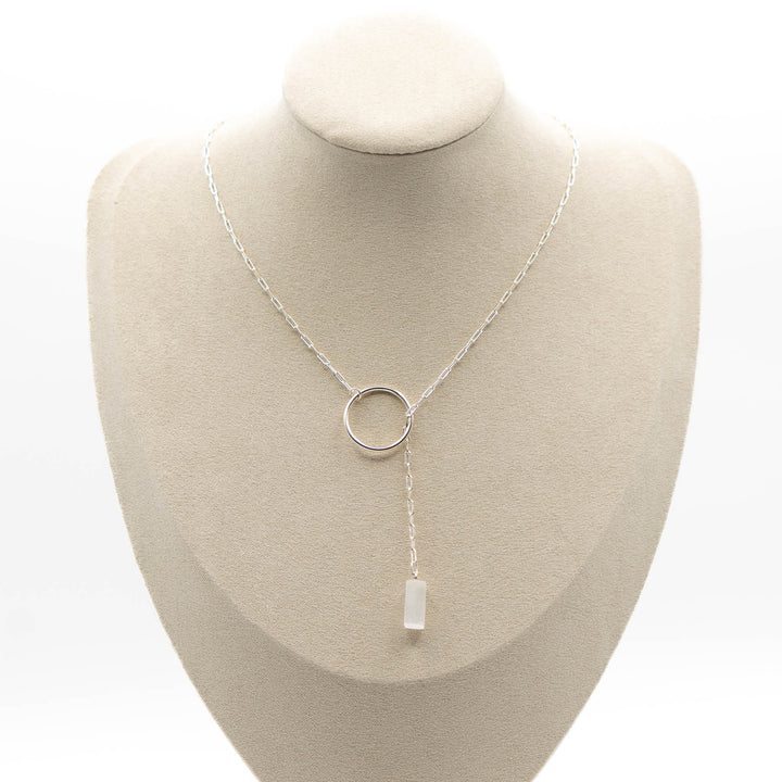 Long Necklace Silver (Selenite)