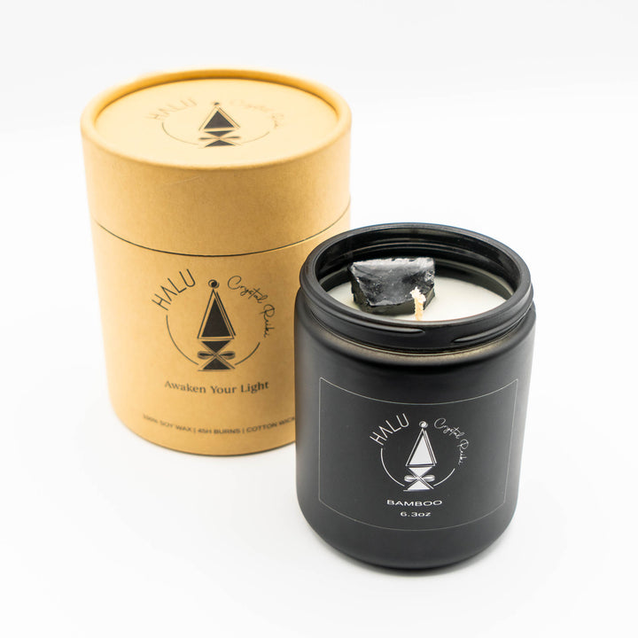 Bamboo Obsidian Candle