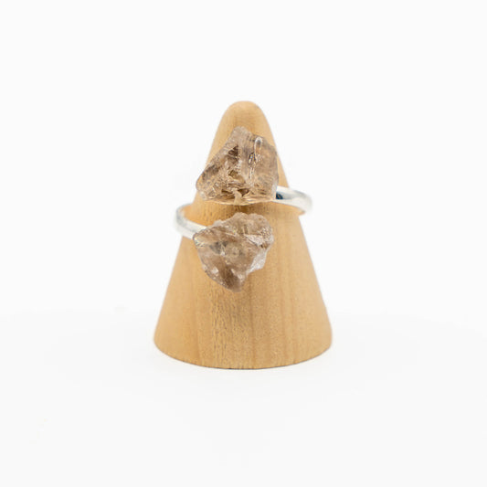 Duo Ring Silver (Smoky Quartz)