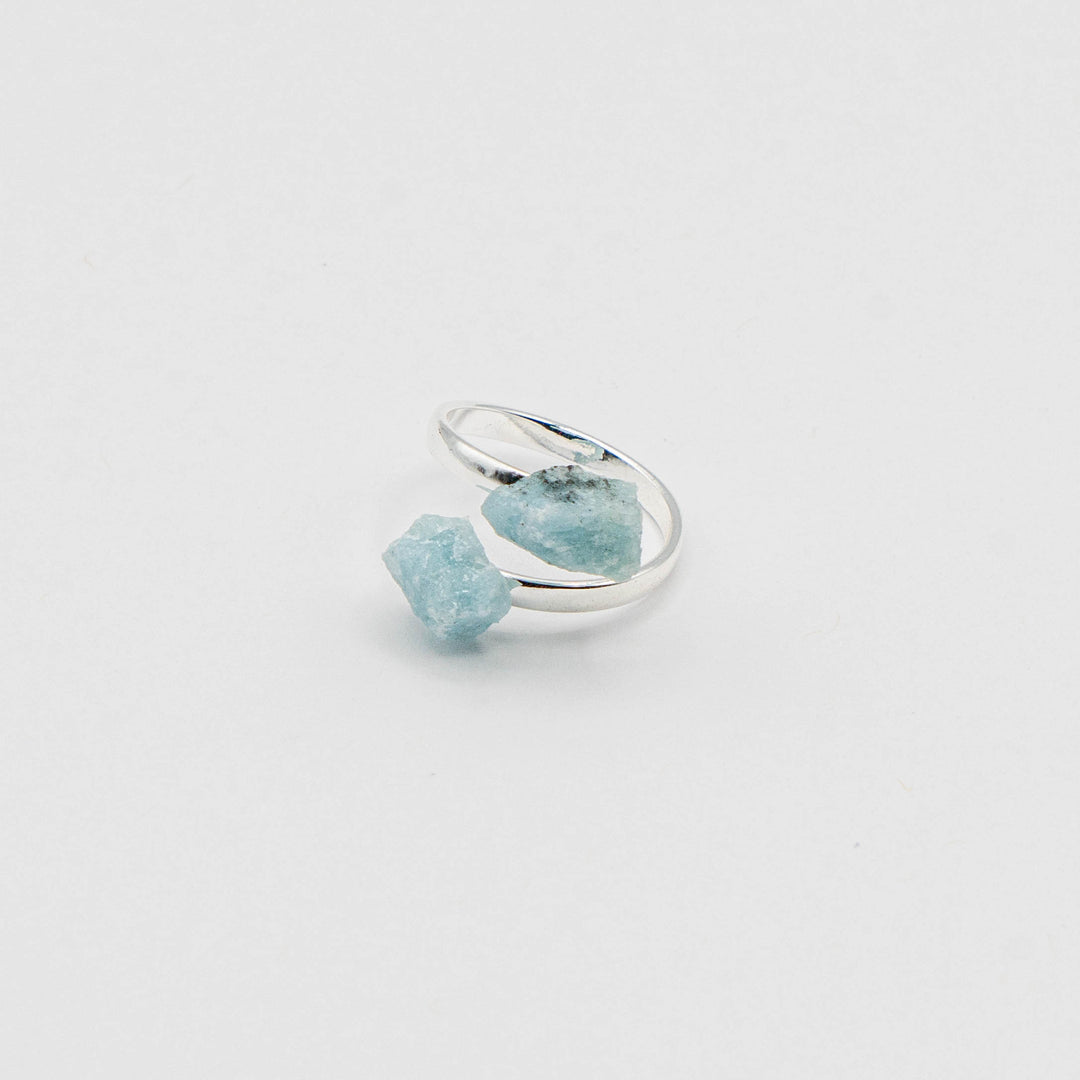 Duo Ring Silver (Aquamarine)