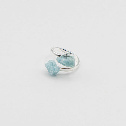 Duo Ring Silver (Aquamarine)