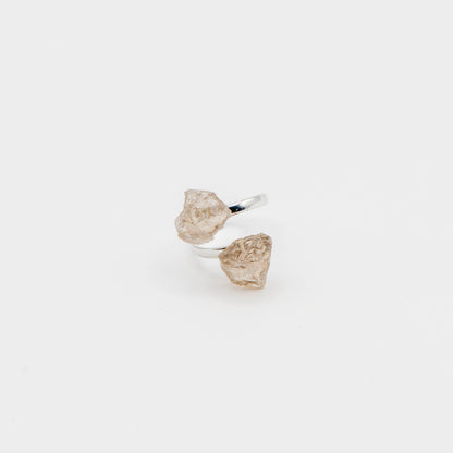Duo Ring Silver (Smoky Quartz)