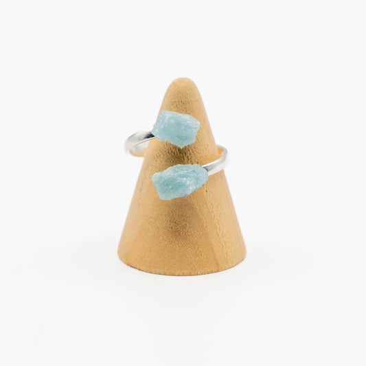 Duo Ring Silver (Aquamarine)