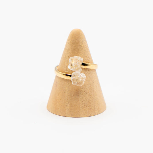 Duo Ring Gold (Clear Quartz)
