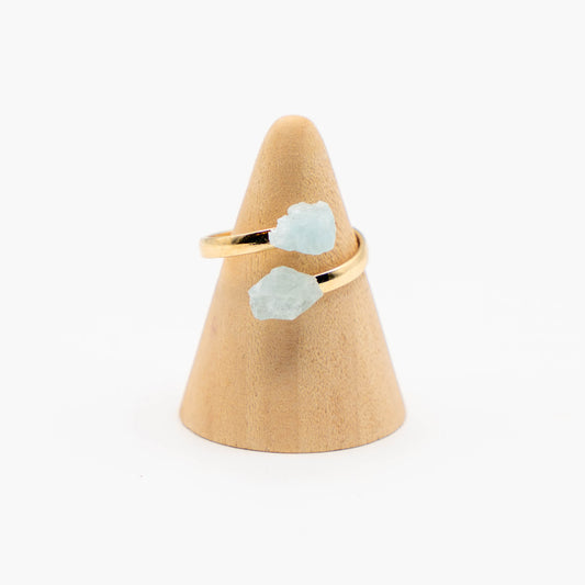 Duo Ring Gold (Aquamarine)