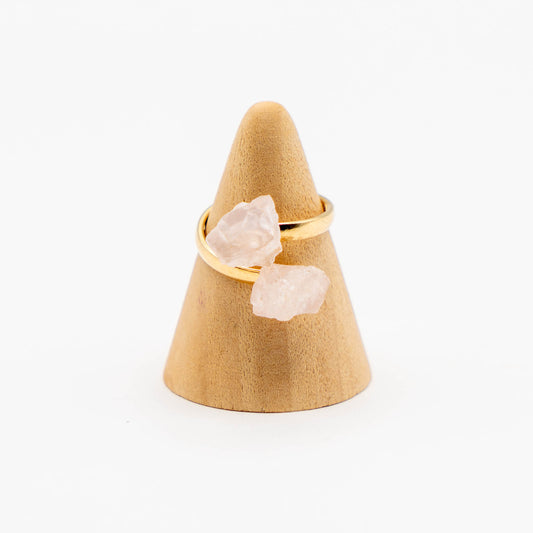 Duo Ring Gold (Rose Quartz)
