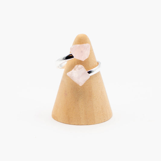 Duo Ring Silver (Rose Quartz)