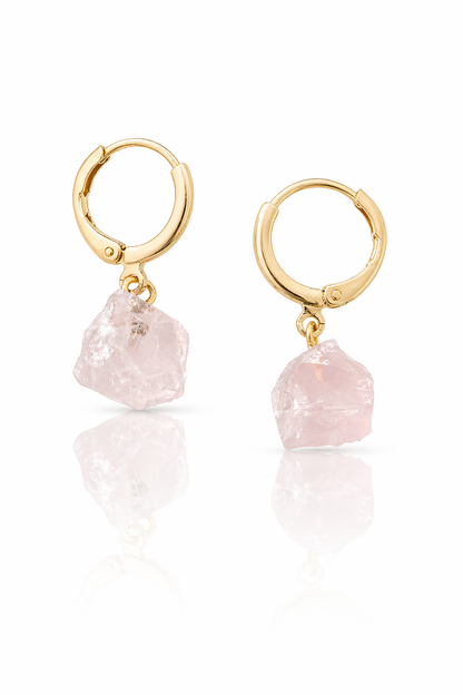 Small Hoop Earring (Rose Quartz)