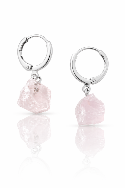 Small Hoop Earring (Rose Quartz)